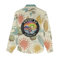 NZ Slang Sweet As Kiwi Shaka Sign Women Casual Shirt New Zealand Surfboards Sun and Tropical Beach Retro