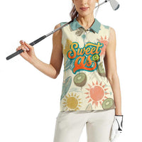 NZ Slang Sweet As Kiwi Shaka Sign Women Sleeveless Polo Shirt New Zealand Surfboards Sun and Tropical Beach Retro