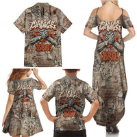 Choice Bro Graffiti Handshake Family Matching Summer Maxi Dress and Hawaiian Shirt New Zealand Slang Fern Brick Wall and Urban Street Art