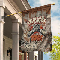 Choice Bro Graffiti Handshake Garden Flag New Zealand Slang Fern Brick Wall and Urban Street Art