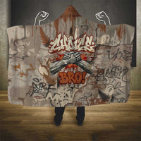 Choice Bro Graffiti Handshake Hooded Blanket New Zealand Slang Fern Brick Wall and Urban Street Art