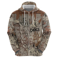 Choice Bro Graffiti Handshake Hoodie New Zealand Slang Fern Brick Wall and Urban Street Art
