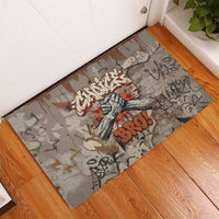 Choice Bro Graffiti Handshake Rubber Doormat New Zealand Slang Fern Brick Wall and Urban Street Art