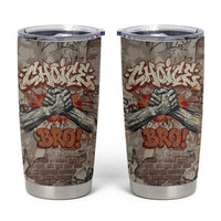 Choice Bro Graffiti Handshake Tumbler Cup New Zealand Slang Fern Brick Wall and Urban Street Art