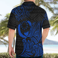 Pohnpei Federated States Of Micronesia Hawaiian Shirt Polynesian Tribal Heritage Art With Blue Island Tattoo Patterns