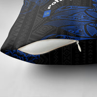 Pohnpei Federated States Of Micronesia Pillow Cover Polynesian Tribal Heritage Art With Blue Island Tattoo Patterns