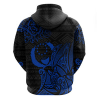 Pohnpei Federated States Of Micronesia Zip Hoodie Polynesian Tribal Heritage Art With Blue Island Tattoo Patterns