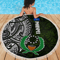 Pohnpei Federated States Of Micronesia Beach Blanket Polynesian Tribal Heritage Art With Kaselehlie State Seal