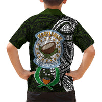 Pohnpei Federated States Of Micronesia Family Matching Long Sleeve Bodycon Dress and Hawaiian Shirt Polynesian Tribal Heritage Art With Kaselehlie State Seal