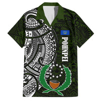 Pohnpei Federated States Of Micronesia Family Matching Off Shoulder Short Dress and Hawaiian Shirt Polynesian Tribal Heritage Art With Kaselehlie State Seal