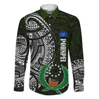 Pohnpei Federated States Of Micronesia Family Matching Off Shoulder Short Dress and Hawaiian Shirt Polynesian Tribal Heritage Art With Kaselehlie State Seal