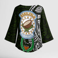 Pohnpei Federated States Of Micronesia Kimono Sleeve Blouse Polynesian Tribal Heritage Art With Kaselehlie State Seal