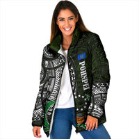 Pohnpei Federated States Of Micronesia Padded Jacket Polynesian Tribal Heritage Art With Kaselehlie State Seal
