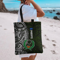 Pohnpei Federated States Of Micronesia Tote Bag Polynesian Tribal Heritage Art With Kaselehlie State Seal