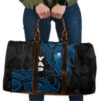Yap Island Tribal Heritage Travel Bag Micronesian Polynesian Tattoo Pattern Blue Black Cultural Art