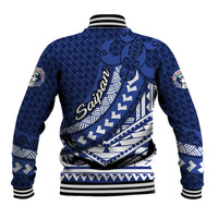 Northern Mariana Islands Saipan Baseball Jacket Polynesian Tribal Pattern - Commonwealth Seal Art TS04 - Polynesian Pride
