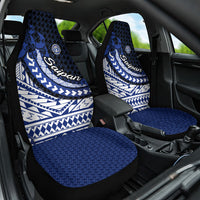 Northern Mariana Islands Saipan Car Seat Cover Polynesian Tribal Pattern - Commonwealth Seal Art TS04 One Size Blue White - Polynesian Pride