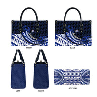 Northern Mariana Islands Saipan Leather Bag Polynesian Tribal Pattern - Commonwealth Seal Art TS04 - Polynesian Pride