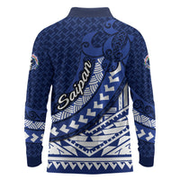 Northern Mariana Islands Saipan Long Sleeve Polo Shirt Polynesian Tribal Pattern - Commonwealth Seal Art TS04 - Polynesian Pride