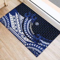 Northern Mariana Islands Saipan Rubber Doormat Polynesian Tribal Pattern - Commonwealth Seal Art TS04 - Polynesian Pride
