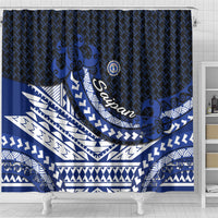Northern Mariana Islands Saipan Shower Curtain Polynesian Tribal Pattern - Commonwealth Seal Art TS04 - Polynesian Pride