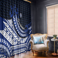 Northern Mariana Islands Saipan Window Curtain Polynesian Tribal Pattern - Commonwealth Seal Art TS04 - Polynesian Pride