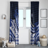 Northern Mariana Islands Saipan Window Curtain Polynesian Tribal Pattern - Commonwealth Seal Art TS04 - Polynesian Pride