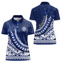 Northern Mariana Islands Saipan Women Polo Shirt Polynesian Tribal Pattern - Commonwealth Seal Art TS04 - Polynesian Pride