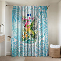 Saipan CMNI Bathroom Set Polynesian Northern Mariana Islands Fruit Dove Watercolor TS04 Shower Curtain Only Blue White - Polynesian Pride