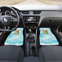 Saipan CMNI Car Mats Polynesian Northern Mariana Islands Fruit Dove Watercolor TS04 Set 2pcs - Front Blue White - Polynesian Pride
