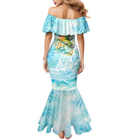Saipan CMNI Family Matching Mermaid Dress and Hawaiian Shirt Polynesian Northern Mariana Islands Fruit Dove Watercolor