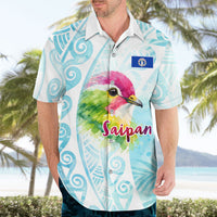 Saipan CMNI Hawaiian Shirt Polynesian Northern Mariana Islands Fruit Dove Watercolor TS04 - Polynesian Pride