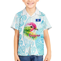 Saipan CMNI Hawaiian Shirt Polynesian Northern Mariana Islands Fruit Dove Watercolor TS04 - Polynesian Pride