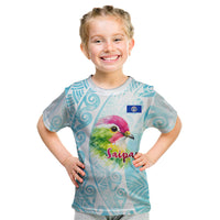 Saipan CMNI Kid T Shirt Polynesian Northern Mariana Islands Fruit Dove Watercolor TS04 Blue White - Polynesian Pride