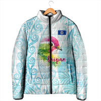 Saipan CMNI Padded Jacket Polynesian Northern Mariana Islands Fruit Dove Watercolor TS04 - Polynesian Pride