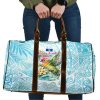 Saipan CMNI Travel Bag Polynesian Northern Mariana Islands Fruit Dove Watercolor TS04 Blue White - Polynesian Pride