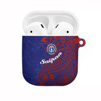 Saipan Northern Mariana Islands AirPods Case Polynesian Tribal Tattoo Art With Hibiscus Flowers And Seal