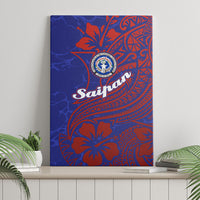 Saipan Northern Mariana Islands Canvas Wall Art Polynesian Tribal Tattoo Art With Hibiscus Flowers And Seal