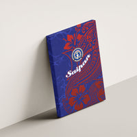 Saipan Northern Mariana Islands Canvas Wall Art Polynesian Tribal Tattoo Art With Hibiscus Flowers And Seal