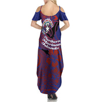 Saipan Northern Mariana Islands Family Matching Summer Maxi Dress and Hawaiian Shirt Polynesian Tribal Tattoo Art With Hibiscus Flowers And Seal