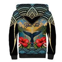 Personalized Masefau American Samoa Whale Sherpa Hoodie Polynesian Tribal Pattern Tropical Hibiscus TS04 - Polynesian Pride