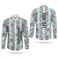 Personalized Masefau American Samoa Couples Matching Long Sleeve Bodycon Dress and Long Sleeve Button Shirt Vintage Whale Hibiscus Ocean Waves TS04 - Polynesian Pride