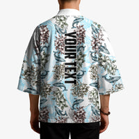 Personalized Masefau American Samoa Kimono Vintage Whale Hibiscus Ocean Waves