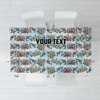 Personalized Masefau American Samoa Tablecloth Vintage Whale Hibiscus Ocean Waves TS04 White Blue - Polynesian Pride