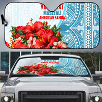 Personalized American Samoa Masefau Auto Sun Shade Hibiscus Tropical Floral Whale Polynesian Tribal Pattern