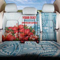 Personalized American Samoa Masefau Back Car Seat Cover Hibiscus Tropical Floral Whale Polynesian Tribal Pattern