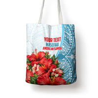 Personalized American Samoa Masefau Tote Bag Hibiscus Tropical Floral Whale Polynesian Tribal Pattern