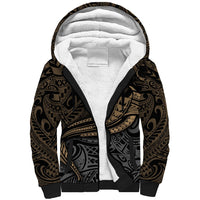 Polynesian Sherpa Hoodie Hammerhead Shark Tribal Pattern TS04 Unisex Black Yellow - Polynesian Pride