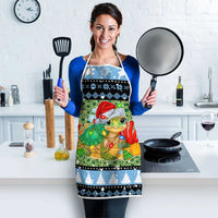 Micronesia Christmas Apron with Santa Turtle Coral Reef and Holiday Ocean Pattern - Polynesian Pride