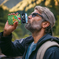 Micronesia Christmas 4 in 1 Can Cooler Tumbler with Santa Turtle Coral Reef and Holiday Ocean Pattern - Polynesian Pride